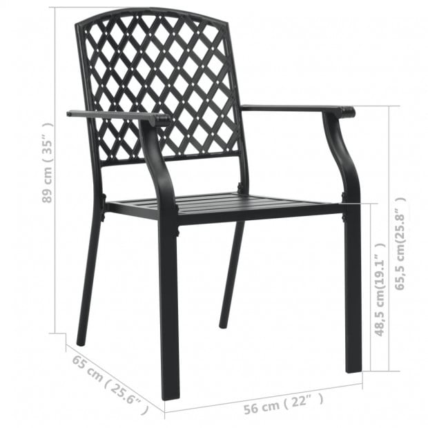 Outdoor Chairs 4 Pcs Mesh Design Steel Black Image 6