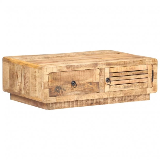 Coffee Table 90x60x29 Cm Rough Mango Wood
