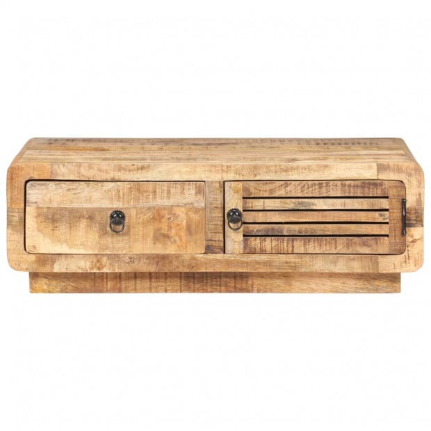 Coffee Table 90x60x29 Cm Rough Mango Wood Image 6