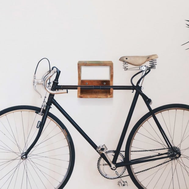 Wall Mounted Bicycle Rack 35x25x25 Cm Solid Reclaimed Wood Image 3