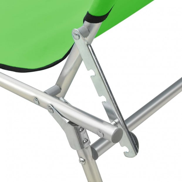 Folding Sun Lounger With Canopy Steel Apple Green Image 8
