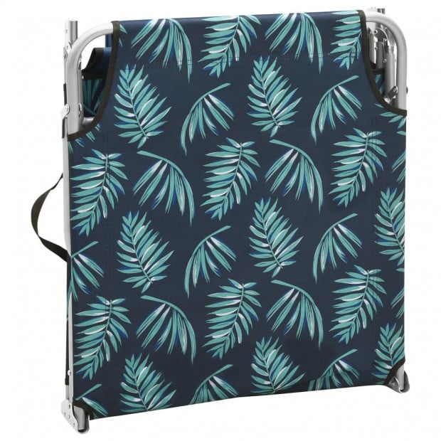 Folding Sun Lounger Steel And Fabric Leaves Print Image 5