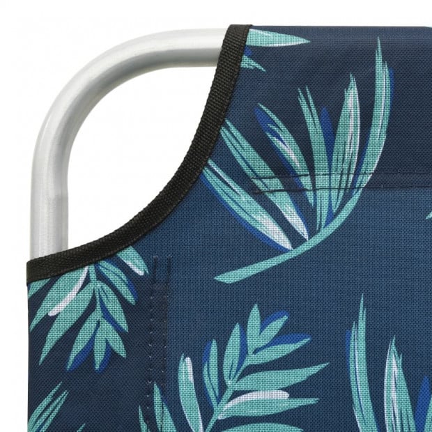 Folding Sun Lounger Steel And Fabric Leaves Print Image 6