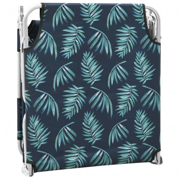 Folding Sun Lounger With Head Cushion Steel Leaves Print Image 6