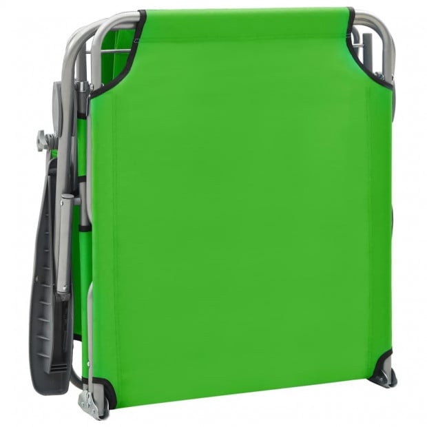 Sun Lounger With Canopy Steel Green Image 5