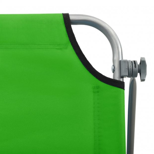 Sun Lounger With Canopy Steel Green Image 7