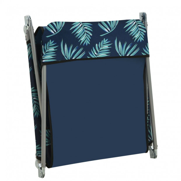 Folding Sun Loungers 2 Pcs Steel And Fabric Leaf Pattern Image 6
