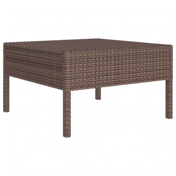 3 Piece Garden Lounge Set With Cushions Poly Rattan Brown Image 5