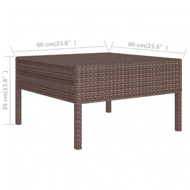 3 Piece Garden Lounge Set With Cushions Poly Rattan Brown Image 8