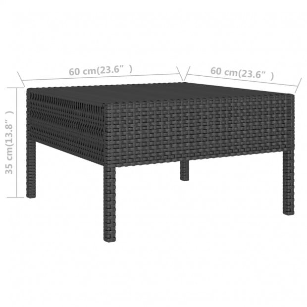 3 Piece Garden Lounge Set Black With Cushions Poly Rattan Cream White Image 8