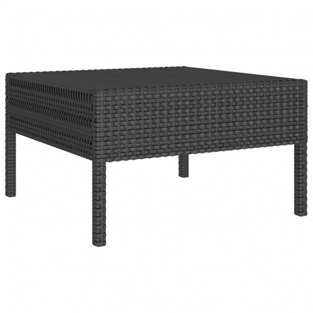 3 Piece Garden Lounge Set Black With Cushions Poly Rattan Black Image 5