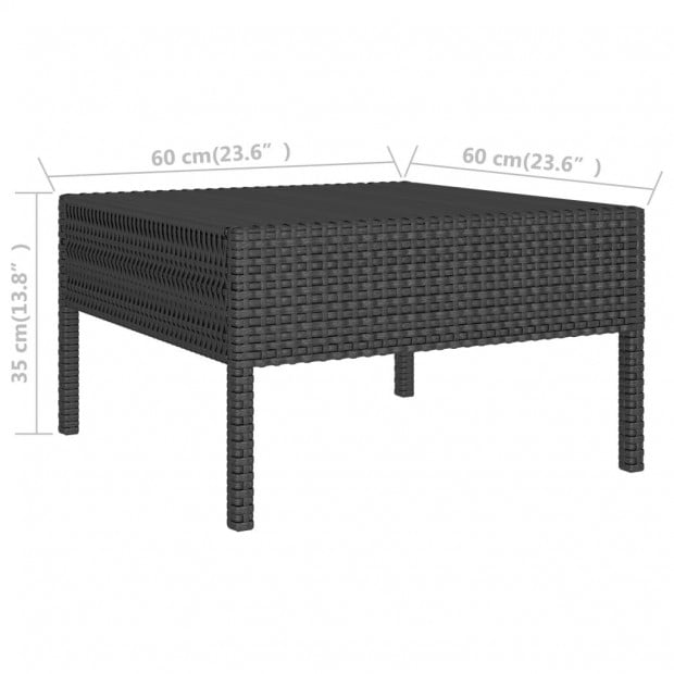 3 Piece Garden Lounge Set Black With Cushions Poly Rattan Black Image 8