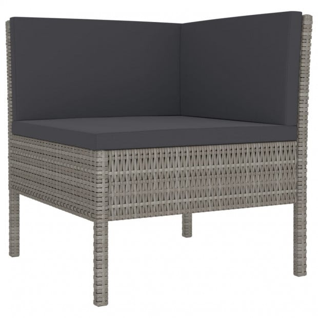 3 Piece Garden Lounge Set Black With Cushions Poly Rattan Anthracite Image 3