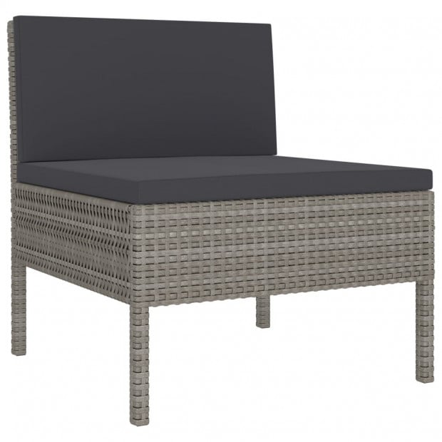 3 Piece Garden Lounge Set Black With Cushions Poly Rattan Anthracite Image 4