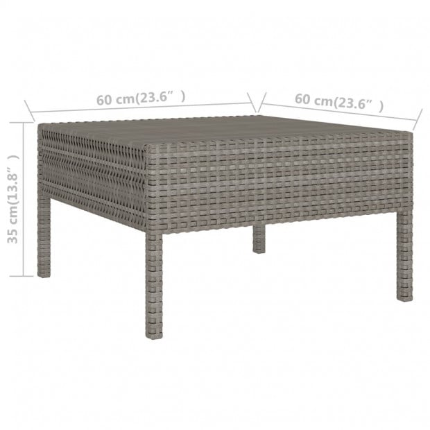 3 Piece Garden Lounge Set Black With Cushions Poly Rattan Anthracite Image 8