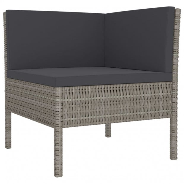2 Piece Garden Lounge Set With Cushions Poly Rattan Grey Image 3