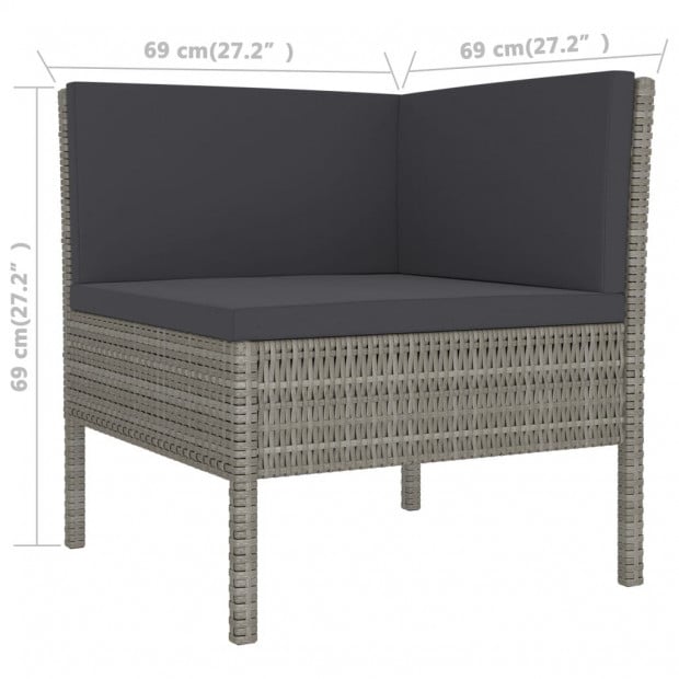 2 Piece Garden Lounge Set With Cushions Poly Rattan Grey Image 5
