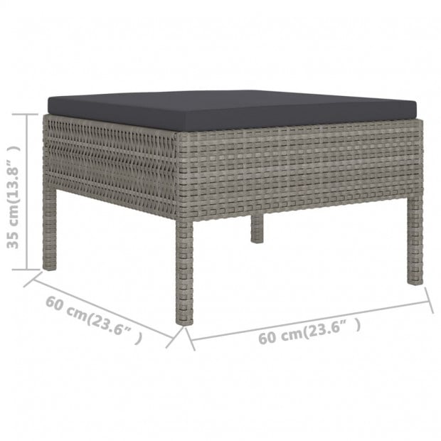 2 Piece Garden Lounge Set With Cushions Poly Rattan Grey Image 6