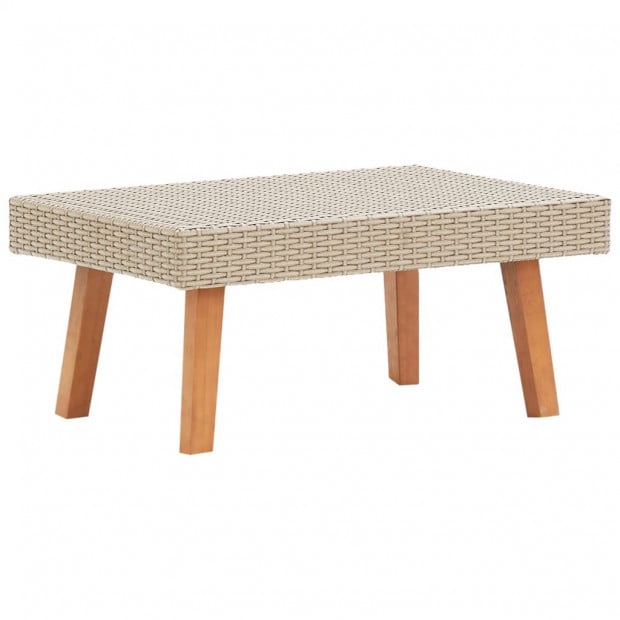 3 Piece Garden Lounge Set With Cushions Poly Rattan Beige Image 6