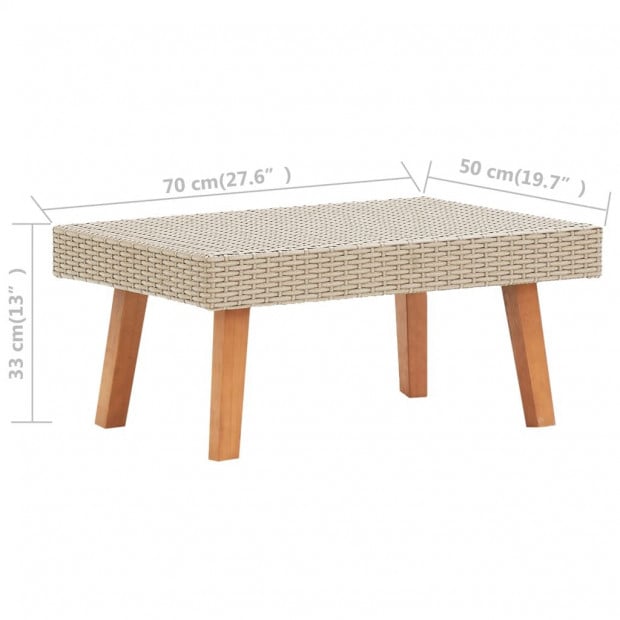 3 Piece Garden Lounge Set With Cushions Poly Rattan Beige Image 10