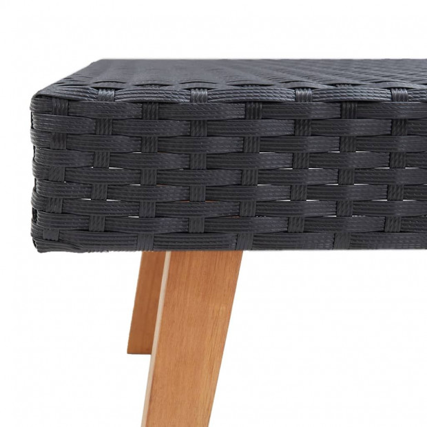 3 Piece Garden Lounge Set With Cushions Poly Rattan Black Image 8