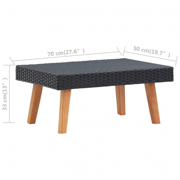 3 Piece Garden Lounge Set With Cushions Poly Rattan Black Image 10