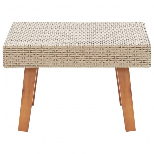 Garden Coffee Table Poly Rattan Beige Image 3