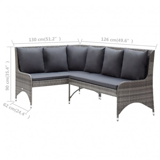 Garden Corner Sofas 2 Pcs Poly Rattan Grey Image 6