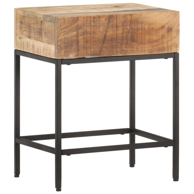 Side Table 40x30x50 Cm Solid Rough Mango Wood