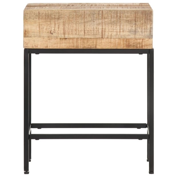 Side Table 40x30x50 Cm Solid Rough Mango Wood Image 3