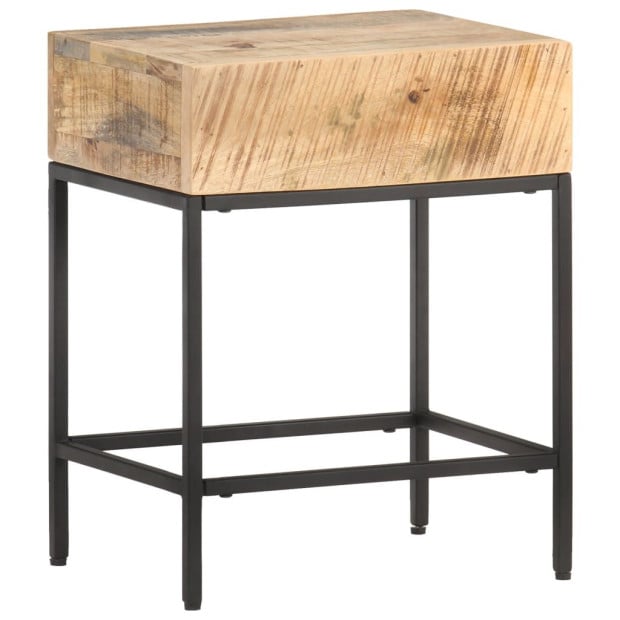 Side Table 40x30x50 Cm Solid Rough Mango Wood Image 6