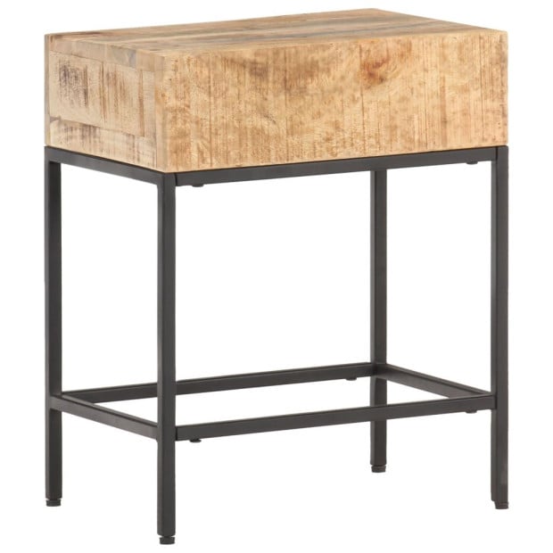 Side Table 40x30x50 Cm Solid Rough Mango Wood Image 7