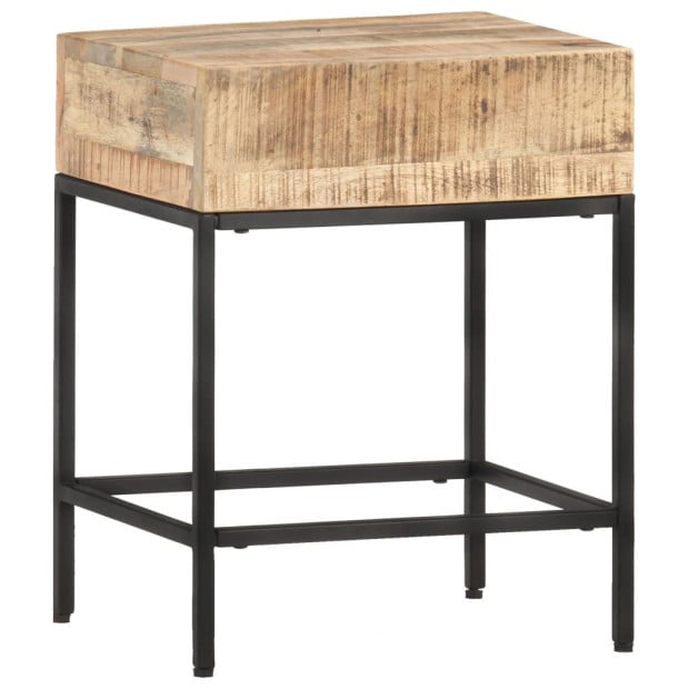 Side Table 40x30x50 Cm Solid Rough Mango Wood Image 9
