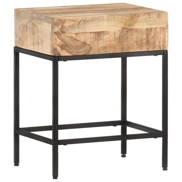 Side Table 40x30x50 Cm Solid Rough Mango Wood Image 10