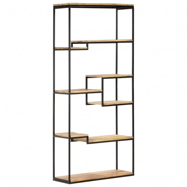 Bookcase 80x30x180 Cm Rough Mango Wood Image 7