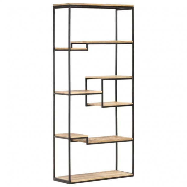 Bookcase 80x30x180 Cm Rough Mango Wood Image 8