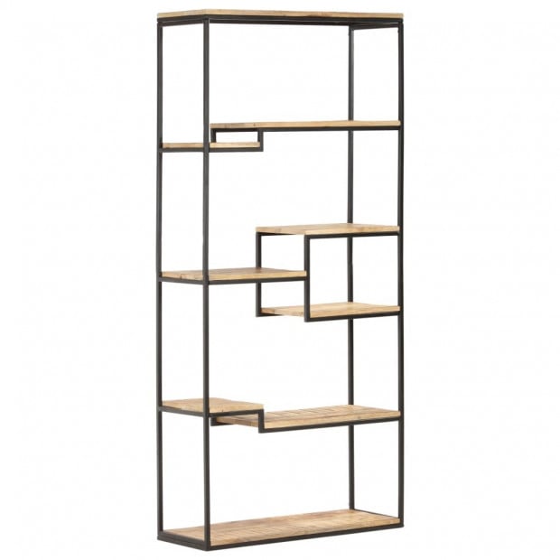 Bookcase 80x30x180 Cm Rough Mango Wood Image 9