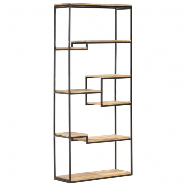 Bookcase 80x30x180 Cm Rough Mango Wood Image 10