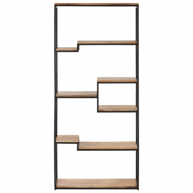 Bookcase 80x30x180 Cm Solid Acacia Wood Image 2