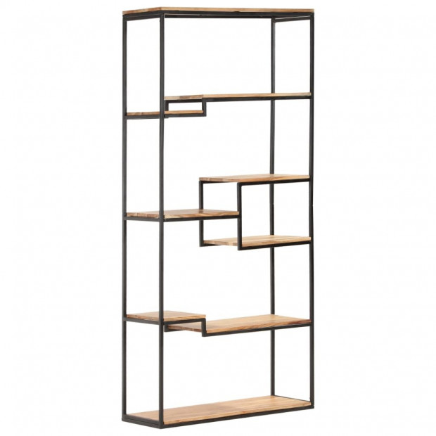 Bookcase 80x30x180 Cm Solid Acacia Wood Image 9