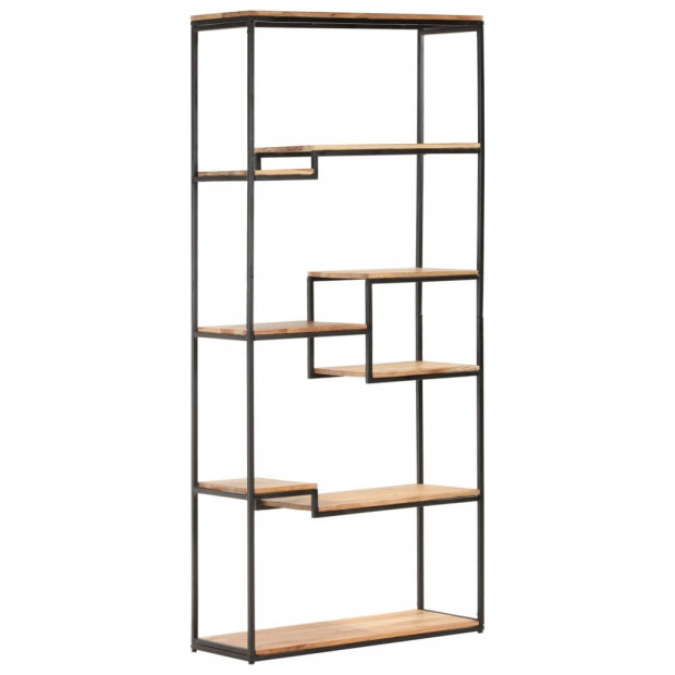 Bookcase 80x30x180 Cm Solid Acacia Wood Image 10