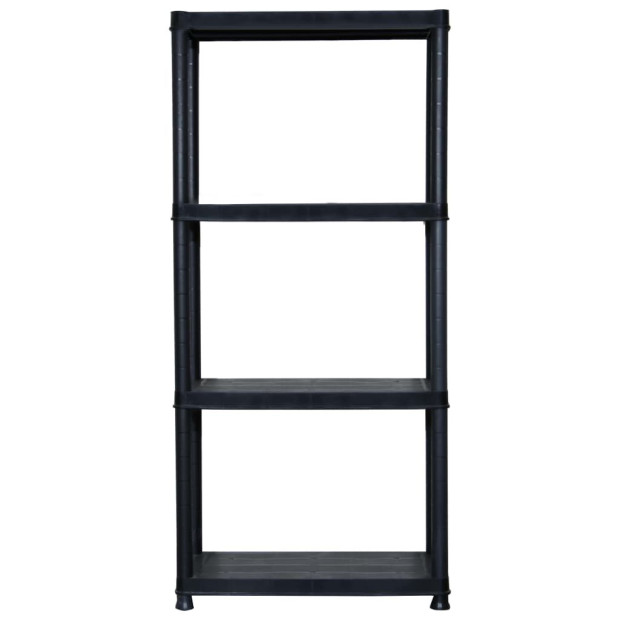 Storage Shelf 4-tier Black 61 x 30.5 x 130cm Plastic Image 3
