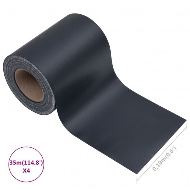 Garden Privacy Screens 4 Pcs Pvc 35x0.19m Matte Dark Grey Image 10