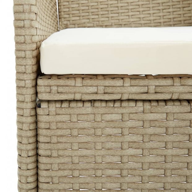 Garden Dining Chairs 2 Pcs Poly Rattan Beige Image 8