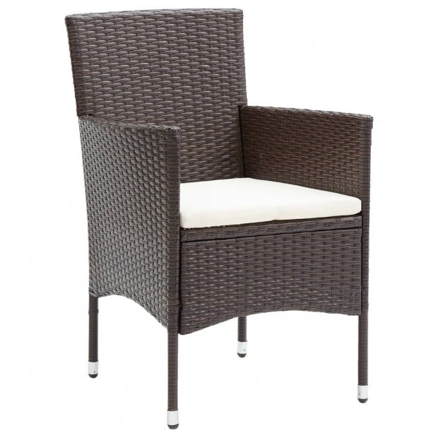 Garden Dining Chairs 2 Pcs Poly Rattan Brown Image 2