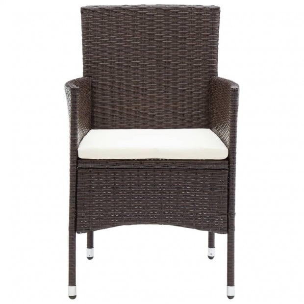 Garden Dining Chairs 2 Pcs Poly Rattan Brown Image 3