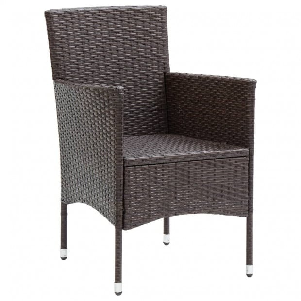 Garden Dining Chairs 2 Pcs Poly Rattan Brown Image 4