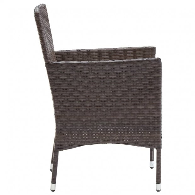 Garden Dining Chairs 2 Pcs Poly Rattan Brown Image 5