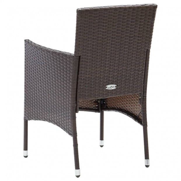 Garden Dining Chairs 2 Pcs Poly Rattan Brown Image 6