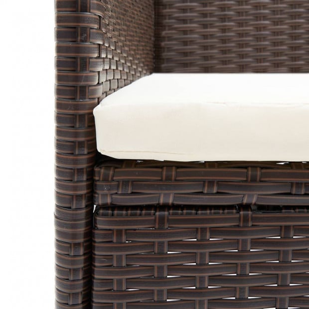 Garden Dining Chairs 2 Pcs Poly Rattan Brown Image 7